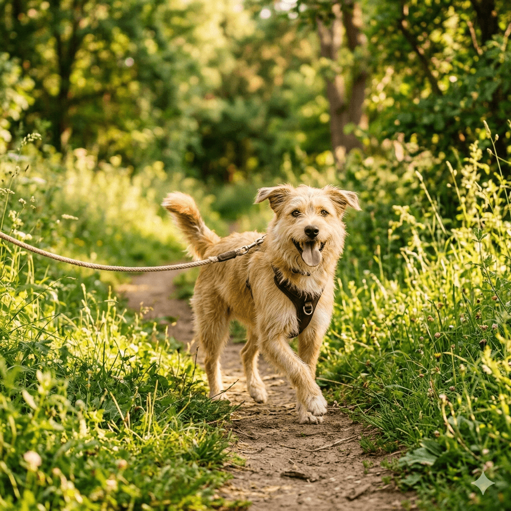 Perro juguetón y lleno de energía al aire libre